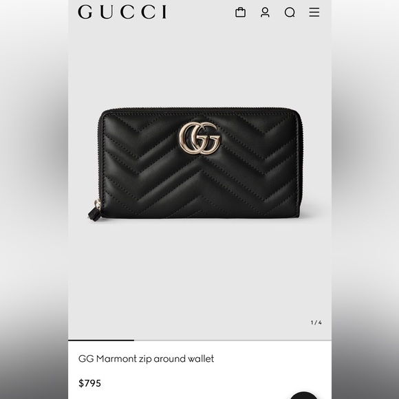 Marmont Gucci-zipper wallet! New! - Picture 1 of 8